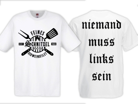 T-Hemd - Feines Schnitzel Schweinsfilet - weiß/schwarz T-Hemd - Feines Schnitzel Schweinsfilet - weiß/schwarz