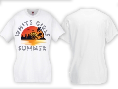 Frauen T-Shirt - White Girls Summer - Sonnenaufgang - weiß