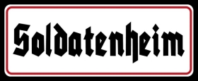 Blechschild - 27x10cm - Soldatenheim - schwarz/weiß/rot Blechschild - 27x10cm - Soldatenheim - schwarz/weiß/rot