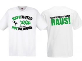 T-Hemd - Rapefugees not Welcome + Rücken - weiß T-Hemd - Rapefugees not Welcome + Rücken - weiß
