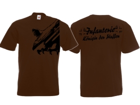 T-Hemd - Infanterie - Königin der Waffen - Motiv 1 - braun T-Hemd - Infanterie - Königin der Waffen - Motiv 1 - braun