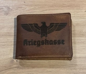 Leder Geldbeutel - Kriegskasse - Motiv 1 Leder Geldbeutel - Kriegskasse - Motiv 1