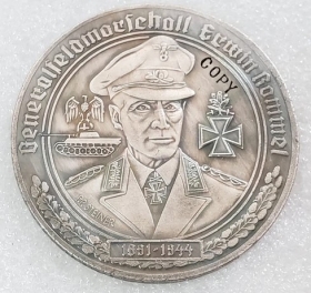 Medallie - Erwin Rommel - Generalfeldmarschall - silbern - Sammleranfertigung Medallie - Erwin Rommel - Generalfeldmarschall - silbern - Sammleranfertigung