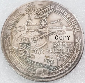 Medallie - Eben Emael 1940 - silbern - Sammleranfertigung Medallie - Eben Emael 1940 - silbern - Sammleranfertigung
