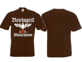 T-Hemd - Reichsgrillmeister - Motiv 2 -Wunschname - braun T-Hemd - Reichsgrillmeister - Motiv 2 -Wunschname - braun