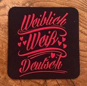 Getränkeuntersetzer - Weiblich Weiß Deutsch Getränkeuntersetzer - Weiblich Weiß Deutsch