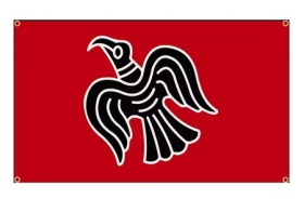 Fahne - Rabenbanner - rot (317) Fahne - Rabenbanner - rot (317)