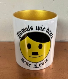 Tasse - gold - Damals wie Heute - Nette Leute Tasse - gold - Damals wie Heute - Nette Leute
