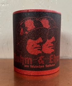 Glitzer Tasse - rot - Ruhm und Ehre - Motiv 2 Glitzer Tasse - rot - Ruhm und Ehre - Motiv 2