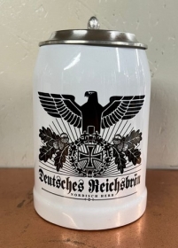 Bierkrug mit Zinndeckel - Reichsbräu - Nordisch Herb Bierkrug mit Zinndeckel - Reichsbräu - Nordisch Herb