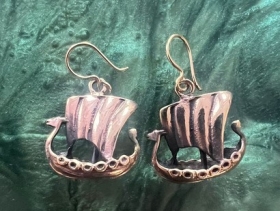 Ohrringe - Wikinger Drachenboot - Bronze - 1 Paar Ohrringe - Wikinger Drachenboot - Bronze - 1 Paar