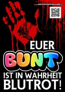 Euer BUNT ist in Wahrheit BLUTROT - Aufkleber Paket 10 Stück Euer BUNT ist in Wahrheit BLUTROT - Aufkleber Paket 10 Stück