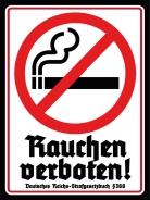Blechschild - 20x30cm - Rauchen verboten Blechschild - 20x30cm - Rauchen verboten