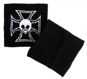 Schweißband - schwarz Totenkopf Kreuz Schweißband - schwarz Totenkopf Kreuz