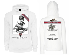 Kapuzenpullover - Helden für Deutschland - H.-U. Rudel - weiß Kapuzenpullover - Helden für Deutschland - H.-U. Rudel - weiß