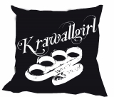 Kissen - Krawallgirl - schwarz/weiß