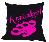 Kissen - Krawallgirl - schwarz/pink