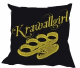 Kissen - Krawallgirl - schwarz/gold