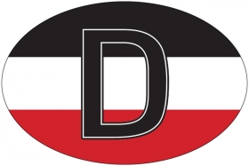 PVC Autoaufkleber - D - schwarz-weiß-rot PVC Autoaufkleber - D - schwarz-weiß-rot