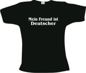 Frauen T-Shirt - Mein Freund ist Deutscher - schwarz Frauen T-Shirt - Mein Freund ist Deutscher - schwarz