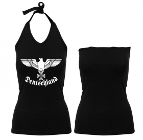 Frauen Neckholder Top - Reichsadler - Deutschland - schwarz Frauen Neckholder Top - Reichsadler - Deutschland - schwarz