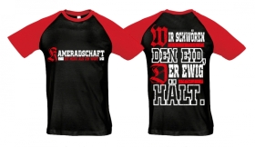 Raglan T-Shirt - Kameradschaft - Ist mehr als ein Wort - schwarz/rot Raglan T-Shirt - Kameradschaft - Ist mehr als ein Wort - schwarz/rot