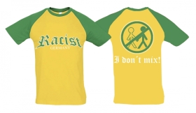 Raglan T-Shirt - Racist - Germany - Gold/KellyGreen Raglan T-Shirt - Racist - Germany - Gold/KellyGreen