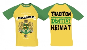 Raglan T-Shirt - Stolz Sachse zu sein - Gold/KellyGreen Raglan T-Shirt - Stolz Sachse zu sein - Gold/KellyGreen