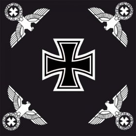 Fahne - 120x120 - Eisernes Kreuz mit vier Reichsadlern - schwarz (68) Fahne - 120x120 - Eisernes Kreuz mit vier Reichsadlern - schwarz (68)