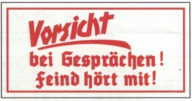 Emailleschild - Vorsicht bei Gesprächen Emailleschild - Vorsicht bei Gesprächen