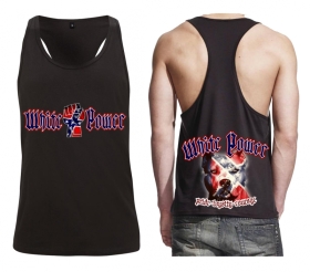 Muskelshirt/Tank Top Racer Back - White Power - Dog Face - Südstaaten+++Einzelstück+++ Muskelshirt/Tank Top Racer Back - White Power - Dog Face - Südstaaten+++Einzelstück+++