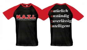 Raglan T-Shirt - N.A.Z.I. - Motiv 1 - schwarz/rot Raglan T-Shirt - N.A.Z.I. - Motiv 1 - schwarz/rot
